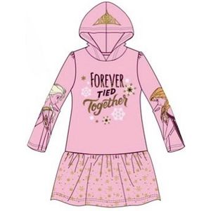Disney Frozen Jurk - Sweaterstof - Roze - Goudkleurige Glitterprint - Maat 104