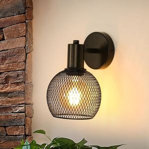 Goeco Wandlamp - 18cm - Klein - E27 - Metalen - Leeslamp - Ijzeren - Nachtkastje Wandlamp - Zonder Lamp
