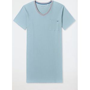 Schiesser Slaapshirt korte mouw dubbelrib Bluebird - Casual Nightwear - maat medium