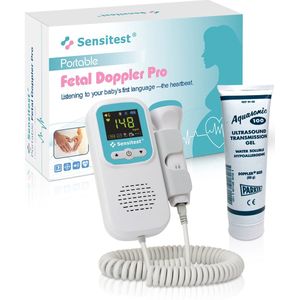 Sensitest Fetal Doppler Premium – Baby-hartje monitor - Oplaadbare batterij - Weergave getal en grafiek + 1x Ultrasound Gel