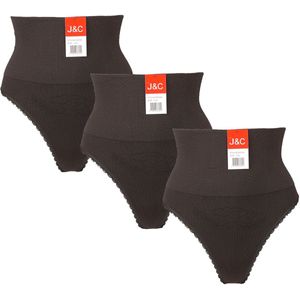 3-pack Dames corrigerende string J&C 3235 Bruin - maat L/XL