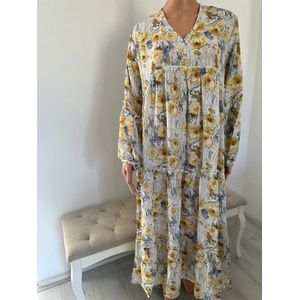 Jurk-dames jurk- dress- geel- gelegenheidsjurk- zomer- dames jurk - dress maxi- maat M/L- jurk