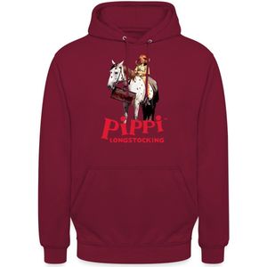 Pippi Longstocking Pippi Rijdt Op Kleine Witte Hoodie Unisex