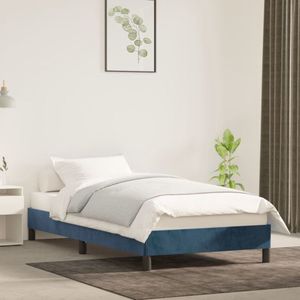 vidaXL - Bedframe - fluweel - donkerblauw - 100x200 - cm