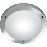 LED Plafondlamp - Badkamerlamp - Trion Condi - Opbouw Rond - Spatwaterdicht IP44 - E27 Fitting - Glans Chroom Aluminium - Ø310mm