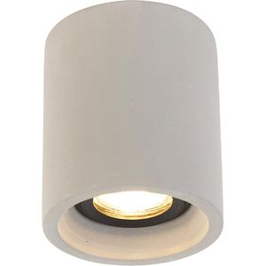 QAZQA deep - Landelijke LED Smart Plafondspot | Spotje | Opbouwspot incl. wifi - 1 lichts - Ø 10 cm - Grijs - Woonkamer | Slaapkamer | Keuken