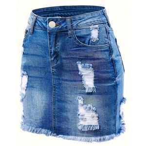 Nivard Spijkerrok - Rok - Jeansrok Dames - Denim - Spijkerjurk - L