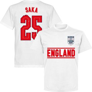 Engeland Saka 25 Team T-Shirt - Wit - Kinderen - 98