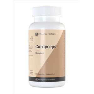 Vital Nutrition Cordyceps - 100% Biologisch - Met Reishi en bamboo extract - Onafhankelijk getest - 60 capsules