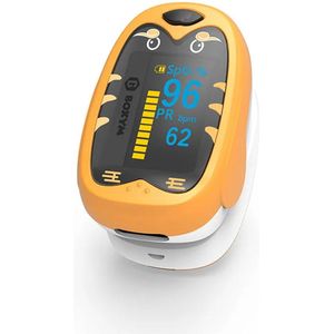 Yonker Professionele Saturatiemeter voor Kinderen - Nauwkeurige en Draagbare - Vinger Pulse Oximeter met Oplaadbare Batterij(Tijger)