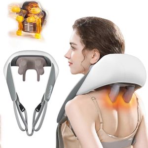 Diep Weefsel Nek- en Schoudermassager met Warmte - Elektrische Shiatsu Massage met 5D Massagekop