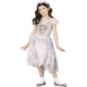 Smiffy's - Spook & Skelet Kostuum - Spookachtig Bruidje Casperina Kind - Meisje - Wit / Beige - Medium - Halloween - Verkleedkleding