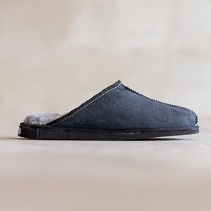 Schapenvacht pantoffels - Lamsvacht heren slippers - Grijs - Maat 48