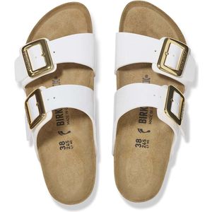 Birkenstock - Sydney Cushion Buckle Slides - Dames Schoenen - Wit - Leer
