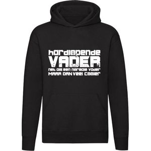 Hardlopende vader | Hoodie | Sporten | Marathon | run | Cool | papa | Unisex | Trui | Sweater | Capuchon | Zwart