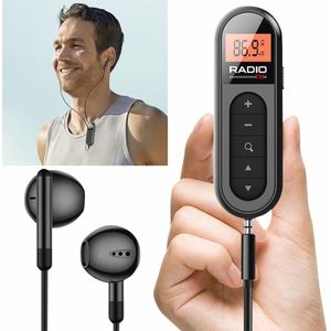 Draagbare FM-radio Ontvanger met Achtergrondverlichting en LCD-scherm - Mini Pocket Radio voor Sport en Toerisme