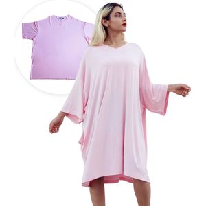 Smileify® Premium Pyama Dames Volwassenen - Nachthemd - Huispak - Oversized Shirt - Roze