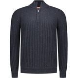 NZA - Blauwe - Wollen Half Zip Trui