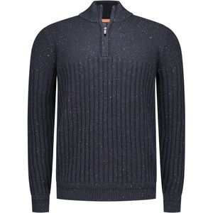 NZA - Blauwe - Wollen Half Zip Trui