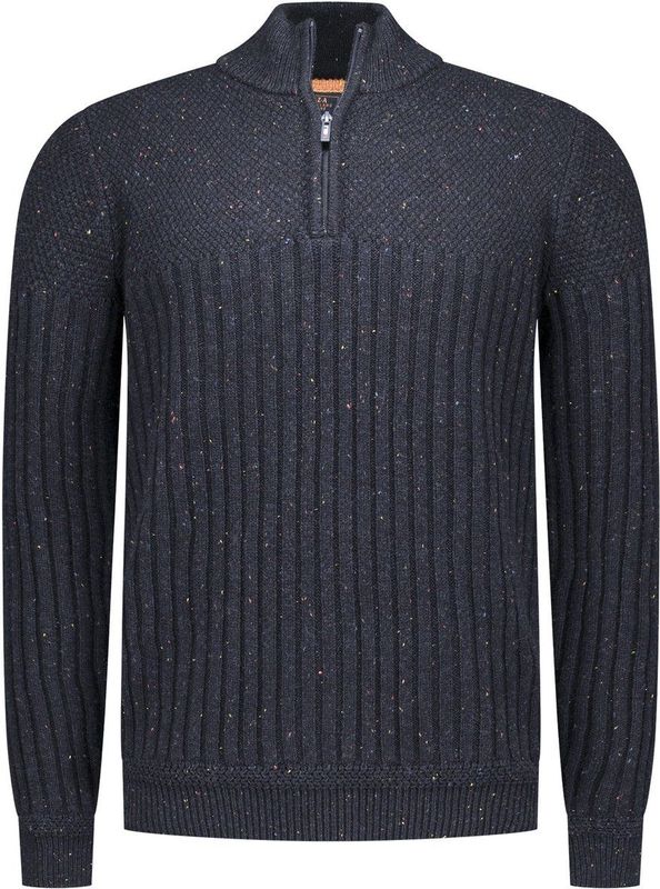 NZA - Blauwe - Wollen Half Zip Trui