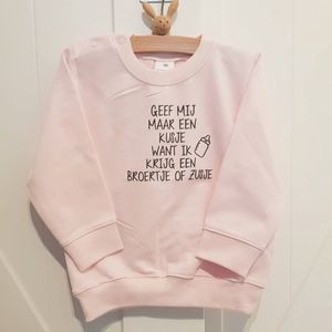 Shirt trui sweater tekst voor kind baby Aankondiging zwangerschap kusje broertje zusje Ik word grote zus roze | maat 74 zwanger geboorte cadeau zwangerschap aankondiging bekendmaking Baby big sis sister