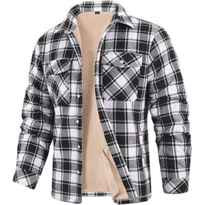 Gevoerde flanellen houthakkershemd voor heren met meerdere zakken
