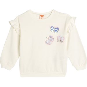 Bci - Geborduurd 3D Vlinder - Sweatshirt - Katoen - Normale Lengte - Lange Mouw - Ronde Kraag