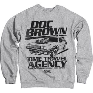 Back to the Future Doc Brown Time Travel Agency Sweatshirt Heather-Grey-M