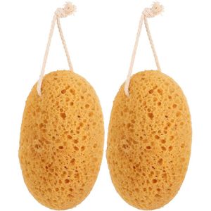 Set Super Soft Scrub Bath Sponge - Body Exfoliation - Douche Sponsen - Polyurethaan Spons - Pack van 2