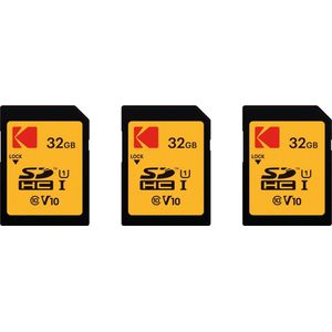 Kodak SDHC Ultra High Speed 32GB - Pack van 3 - 90MB/s