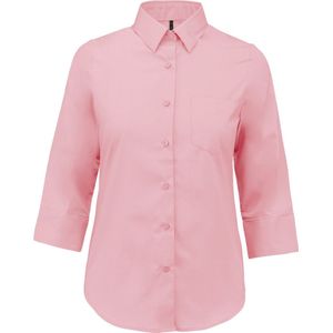 Kariban Overhemd in onderhoudsvriendelijk polykatoen-popeline 3/4-mouwen dames K558 - Pale Pink - 3XL