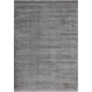 Velvet Softtouch Effen Luxe Vloerkleed Laagpolig Zilver Lichtgrijs- 200x290 CM