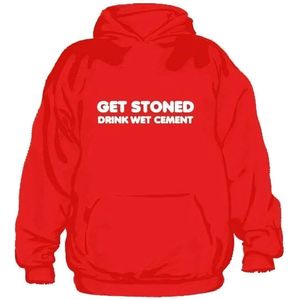 Hybris Get Stoned Drink Wet Cement Hoodie SH-3-10118-H6-8 Red-S