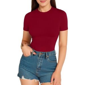 Nivard Bodysuit Dames - Jumpsuit - Corrigerend Ondergoed - Body plunge - Lingerie - Setje Vrouwen - Bordeauxrood - Maat XL