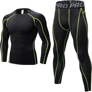 Thermisch ondergoed heren compressietop en lange onderbroek voor sporten