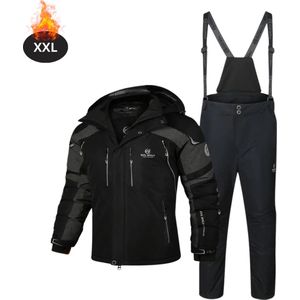 Nivard Skipak - SkiBroek - Skijas - Ski Suit - Wintersport - Heren - 2-Delig - Zwart - Maat M