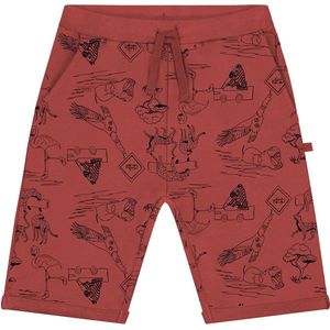 Smitten Organic - Safari all over print unisex rood Bermuda