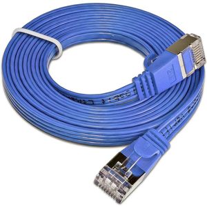 Slim Wirewin PKW-STP-SLIM-KAT6 5.0 BL RJ45 Netwerkkabel, patchkabel CAT 6 U/FTP 5.00 m Blauw Plat 1 stuk(s)