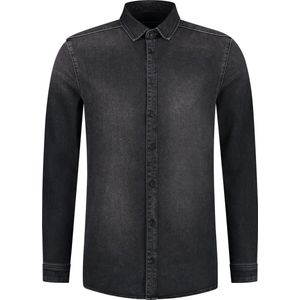 Purewhite - Heren Regular Fit Overhemd - Grijs - Maat S