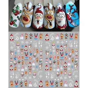 GUAPÀ® Nail Art Nagelstickers | Nagel Stickers Kerst | Nail Art 3D Stickers | Nagelstickers Kinderen | Nail Art Stempel | 2 velletjes Kerst Nagel Cartoon Stickers