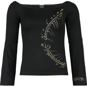 The Lord Of The Rings Ring Inscription Dames Shirt met lange mouwen - zwart - S
