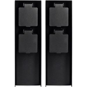 Luft - Tuinstopcontact - Mat Zwart - IP44 - Op Zuil met Zijaarding - 2 Contacten