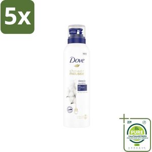 5 x Dove Shower Foam - Deeply Nourishing - Cotton Oil - 200 ml - Grootverpakking - Douchemousse - Dove - Katoenzaadolie - Hydraterende Douche - Zachte Huid
