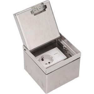 Concealed Flush-Mounted Socket AC 250 V 16 A Stainless Steel - Home Variant.