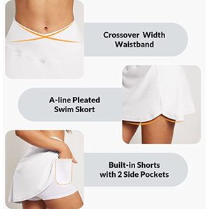 Zwemshorts voor dames met hoge taille en ingebouwde slip - Trendy badmode voor strand en zwembad