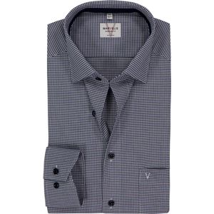 MARVELIS - Modern Fit - Overhemd - Donkerblauw Geruit - Strijkvrij