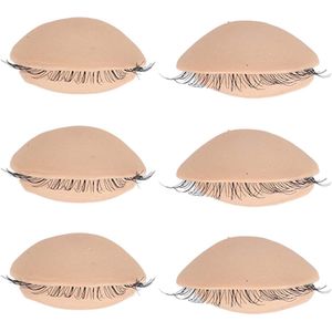 Allecto Premium - Silicone Oogleden met Wimpers voor Wimperverlenging Oefening - Realistische Vervangbare Oogleden voor Training (Huidskleur)