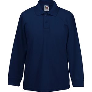 Fruit Of The Loom Kinder Polo Lange Mouwen 65/35 Piqué / Kinderpolo (Donker Marine)