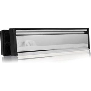 Brievenbus 12"" Letterplate gepolijst chroom premium tochtbestendige postbrievenbus-telescopische brievenbus met mouwen voor houten composiet en uPVC middenraildeuren met 40-80 mm deurdikte.