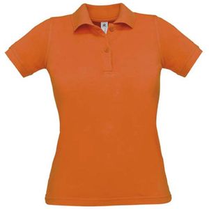 Polo Dames M B&C Kraag met knopen Korte mouw Pumpkin Orange 100% Katoen